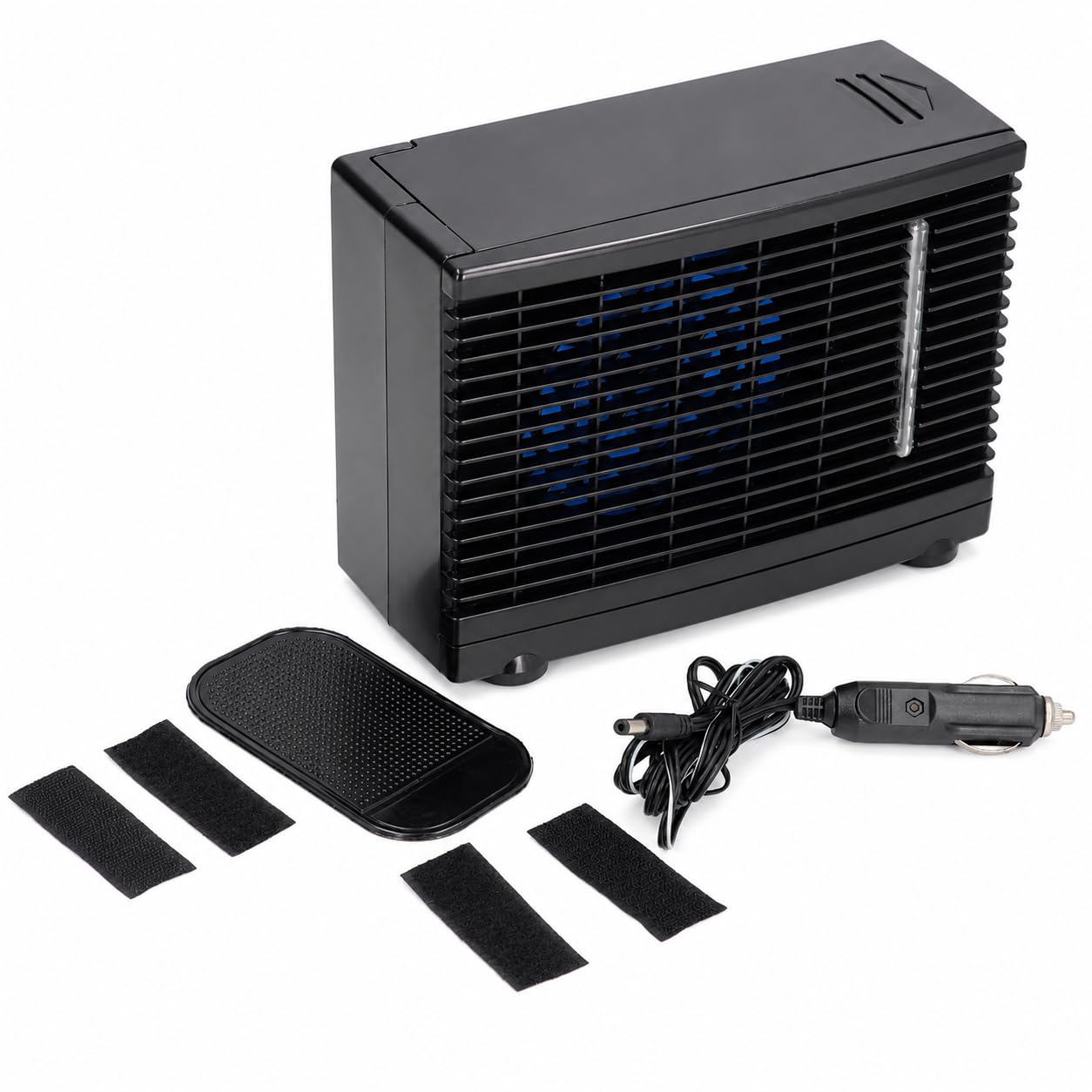 Mini ventilatore dell'aria condizionata Raffreddatore evaporativo portatile silenzioso con serbatoio dell'acqua per casa auto 12V Soluzione di raffreddamento compatta in ABS nero