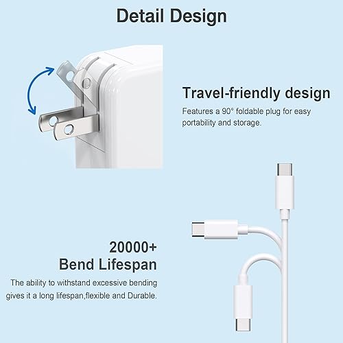 Miniatura 2 de Cargador MacBook Pro, adaptador de corriente de carga rápida USB C de 87 W para modelos MacBook Pro de 13 14 y 15 pulgadas introducidos en 2016 o