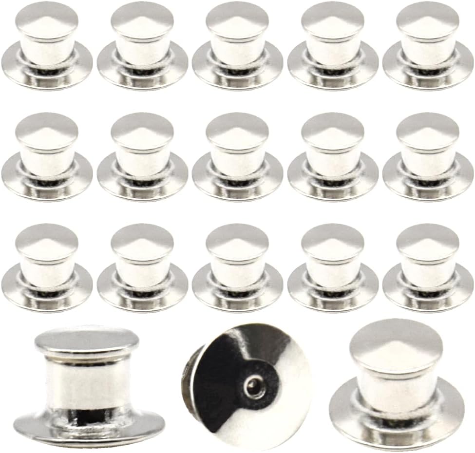 Hocansen 30 Pieces Locking Pin Backs Metal Pin Backs Locking Pin Keepers Clasp for