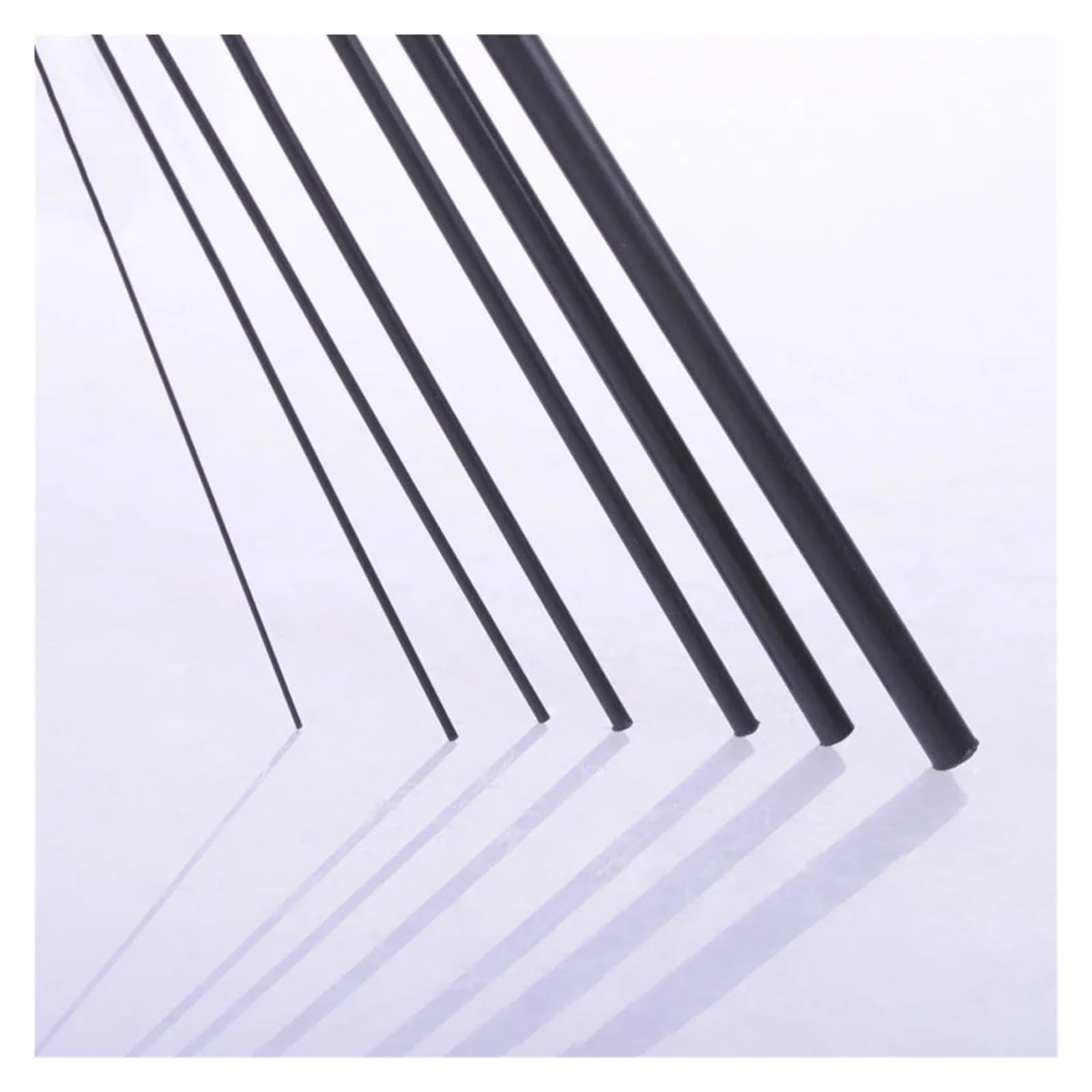 10 Stück Kohlefaserstäbe, 1000 mm Länge und Durchmesser 0,5 mm - 7 mm, rund, massiver Kohlefaserstab zur Befestigung und Verstärkung(2.5x1000mm 10pcs)