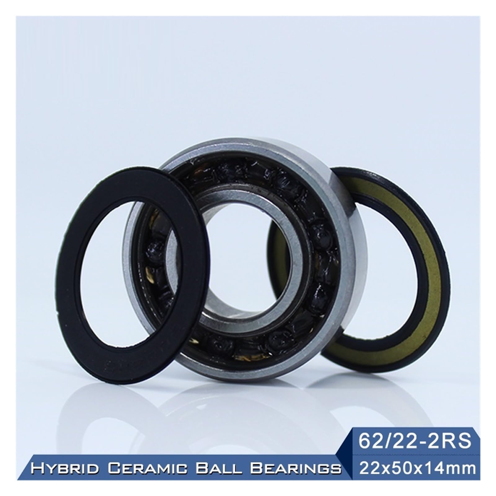 TRUSTTWO 62/22 Cuscinetto in Ceramica Ibrido 22 * ​​50 * 14 mm (1 PC) Ruota Anteriore for Bici da Corsa 62 22 2RS LUU Cuscinetti a Sfera ibridi Si3N4 62/22RS The New