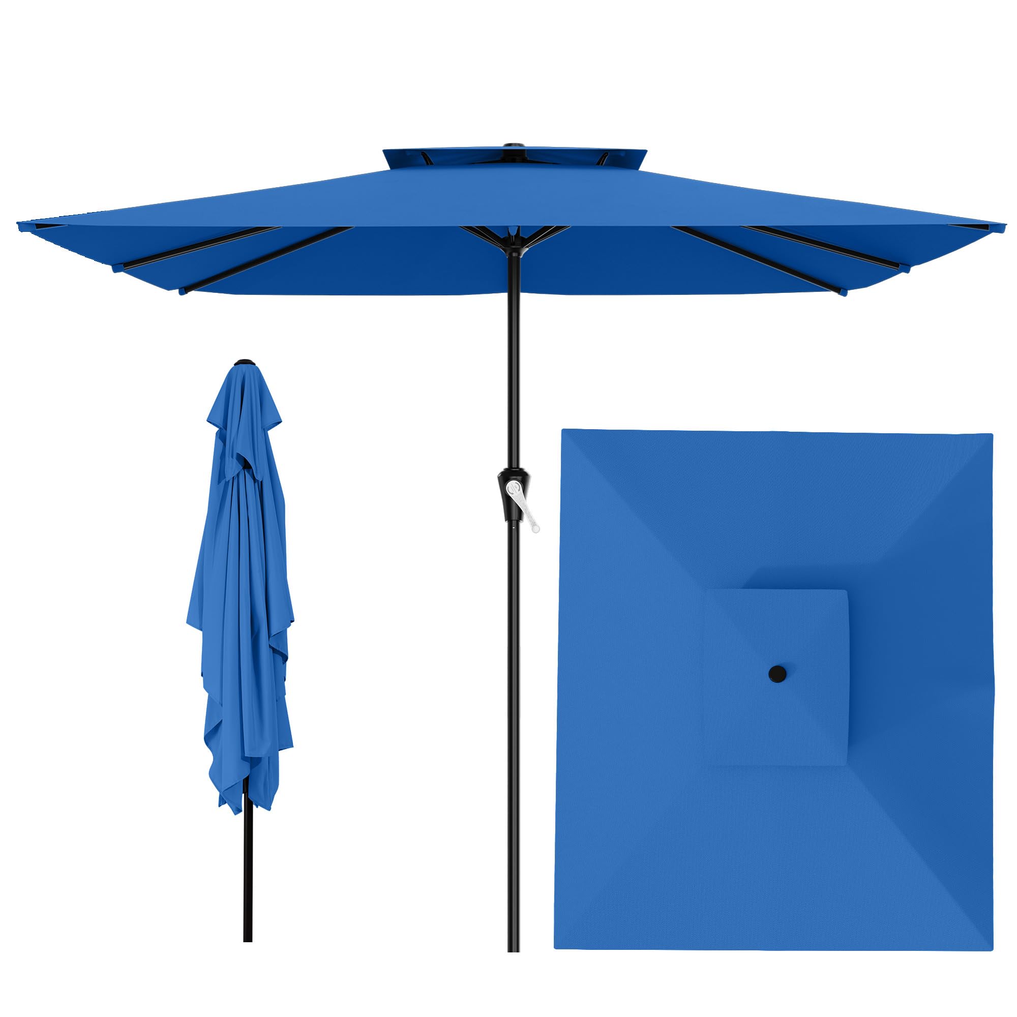 AreShark 8'x10' 2 Tiers Rectangular Patio Umbrella