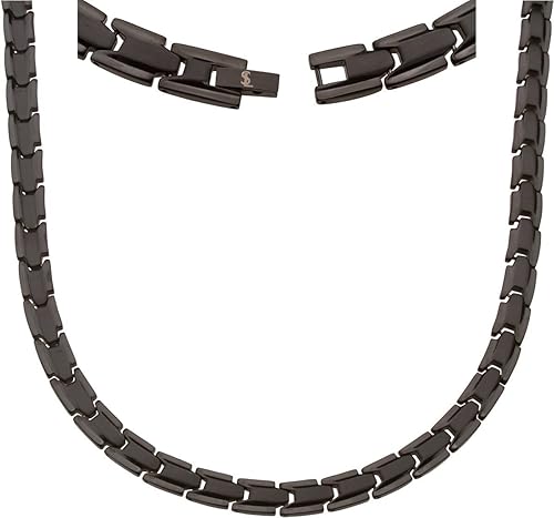 Miniatura 9 de Smarter LifeStyle Pulsera y collar de terapia magnética de titanio (negro), Titanio Acero inoxidable