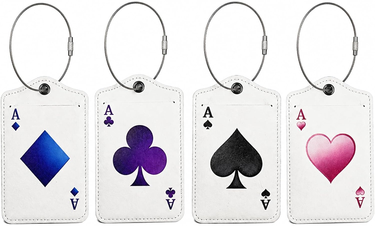 4-Pack Playing Card Luggage Tags Poker Suitcases Label