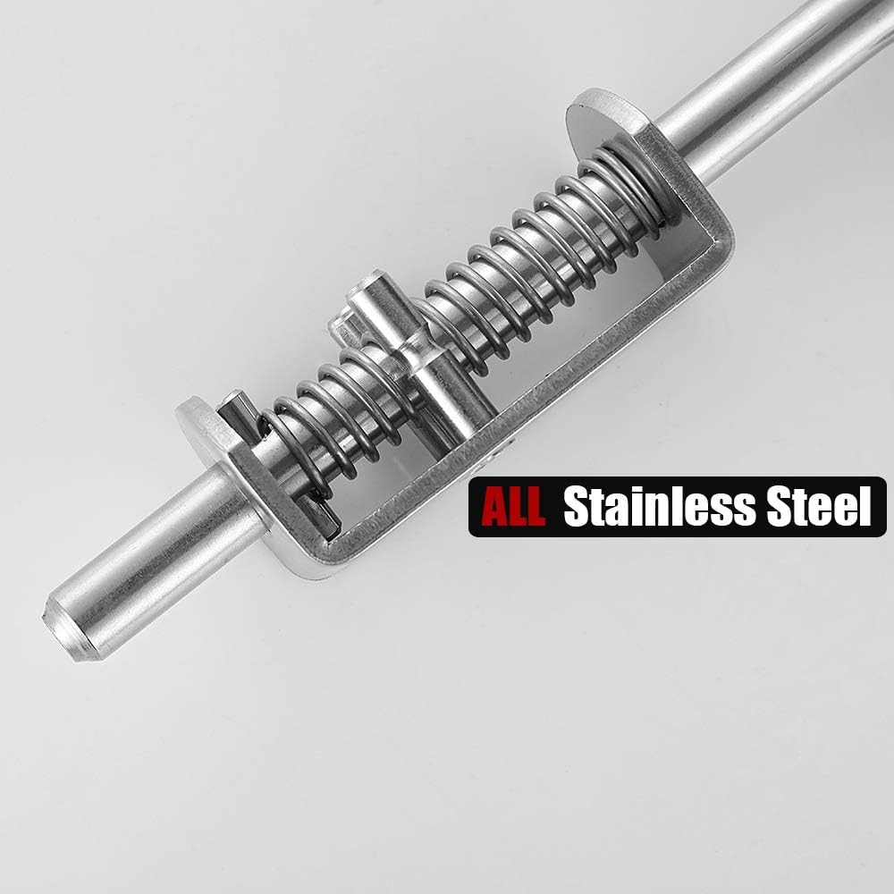 JQK Spring Loaded Barrel Bolt Latch, Heavy Duty 304 Stainless Steel Thickened 3mm Door Lock, 6.5 Inch Brushed Finished, HSB400-P2