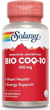 Solaray Bio CoQ-10 100 mg, 60 Vegetarian Softgel Capsules