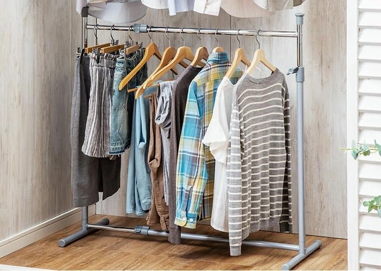 ハンガーラック押入れ収納 伸縮押入パイプハンガー シングル パイプハンガー 押入れ ハンガーラック シングル 頑丈 耐荷重 ハンガー