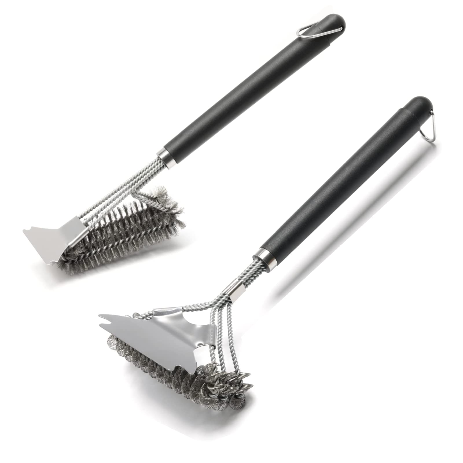 Simple Deluxe 2Piece BBQ Grill Cleaning Brush, 18 Inch Stainless Steel