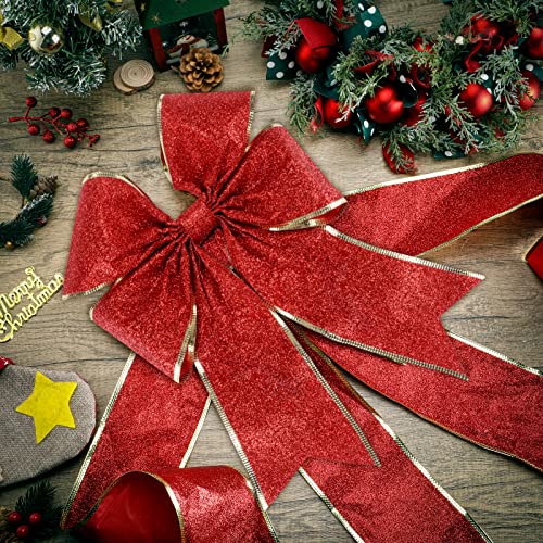 Cintas festivas de puertas armarios Geosar con lazos rojos de Navidad 5