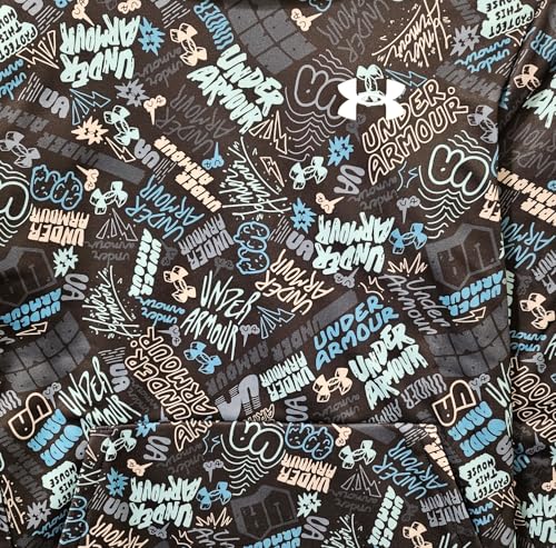Under Armour Boys' Armour Fleece All Over Printed Hoodie Loose Fit (US, Alpha, Large, Regular, Black/Blue/White 422)2