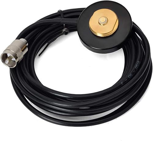 Miniatura 9 de UAYESOK 5.9 pulgadas (5.906in) NMO Montaje magnético Antena Jamón Móvil Radio Antena Imán Montaje con 16.4ft (16.4 pies) RG58 Cable coaxial PL-259