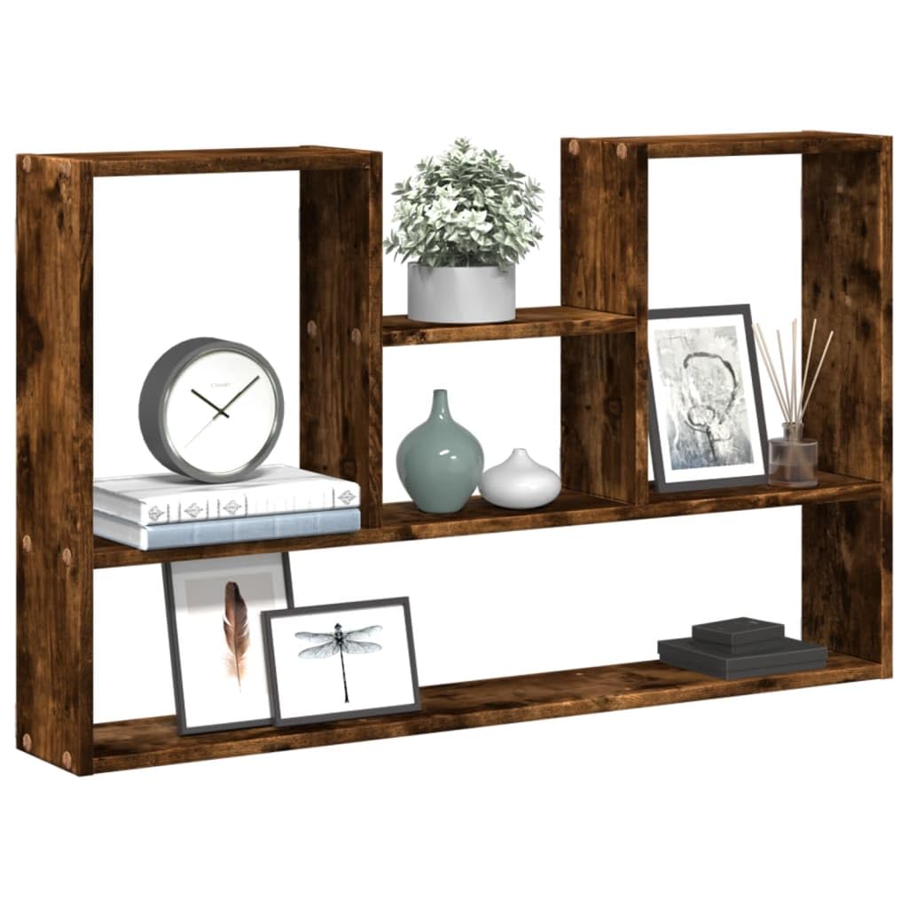 Support rangement chêne fumé au design suspendu contemporain