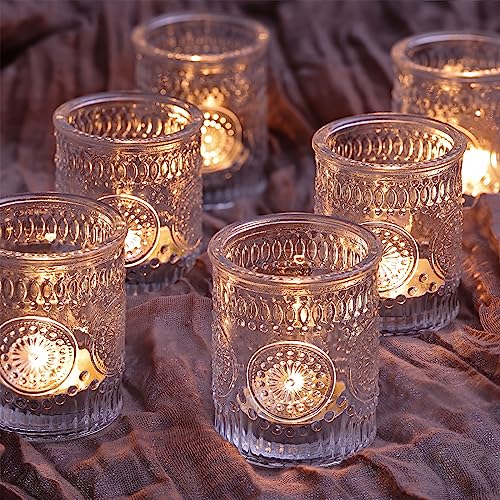 Lanttu 12Pcs Glass Votive Candle Holder For Wedding Table Centerpiece, Clear Tea Lights Candle Holders For Dinner Birthday Party Decor #TOP1