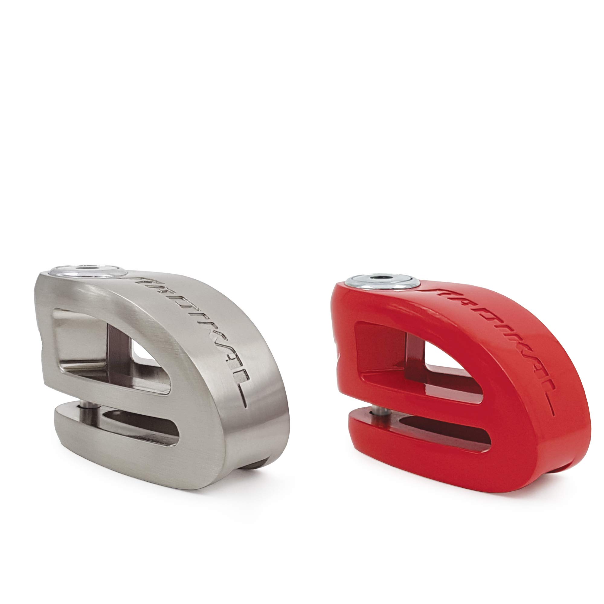 Radikal RK306S Candado Moto Disco, Diseño Más Ligero de Doble Puente, Fácil Bloqueo Click, Cerradura Anti-Ganzúa y Anti-Taladro, Antirrobo Bloqueo Pinza Freno Universal Bicicleta, Patinete Electrico