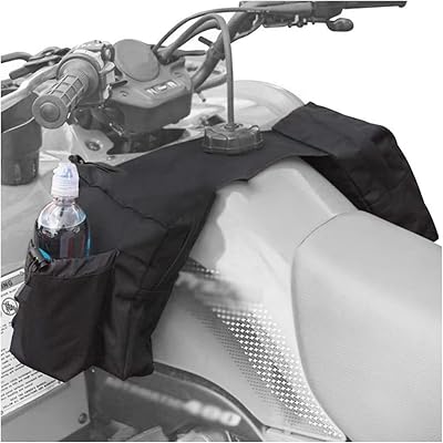 BELOMI ATV Tank Top Bag, Motorcycle Saddlebag, Storage Saddle Bag for Snowmobile, UTV Waterproof Cargo Pocket, Universal Durable Front Accessories, Storage Pack with Water or Drink Pocket (Black)
