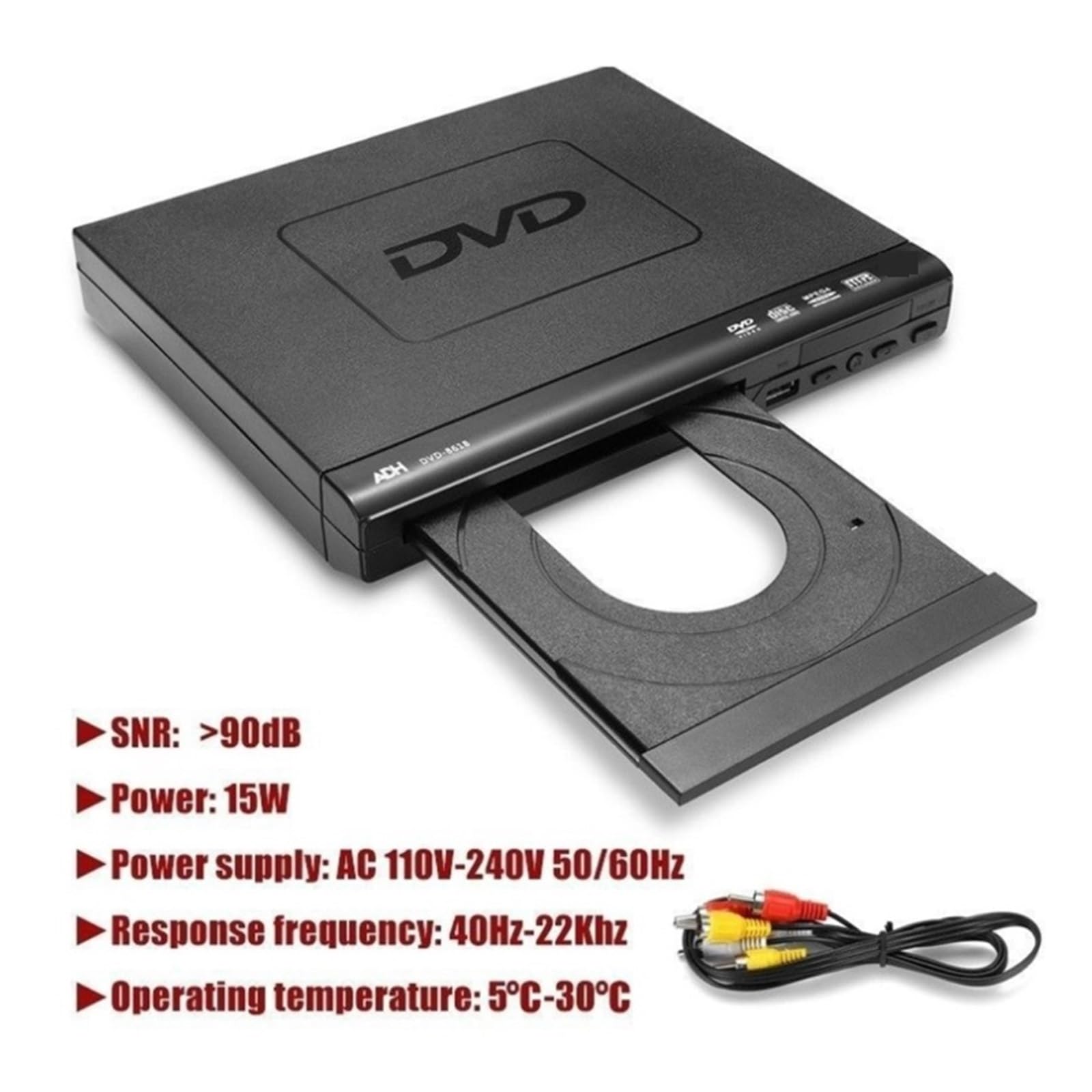 Inicio Mini Reproductor De DVD Reproductor De DVD CD/Disc For TV con Cables De Salida H AV Compacto Fácil Uso