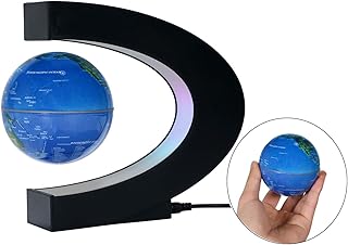 浮く地球儀 地球儀 宙に浮く 地球儀インテリア 地球儀オブジェ LEDライト 風水グッズ ブルー