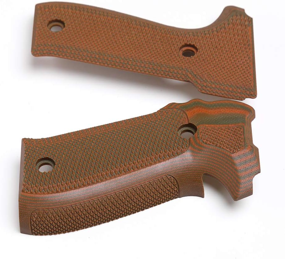 Cool Hand G10 Grips Replacement for Sig Sauer P226, Black Grips Screws Included, Aggressive Texture, Thickness 7/10", not for a Sig P229 Pistol, Orange/Green