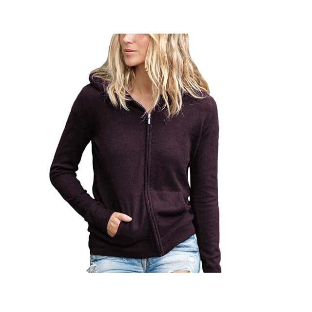 Parisbonbon Womens 100 Cashmere Hooded Cardigan