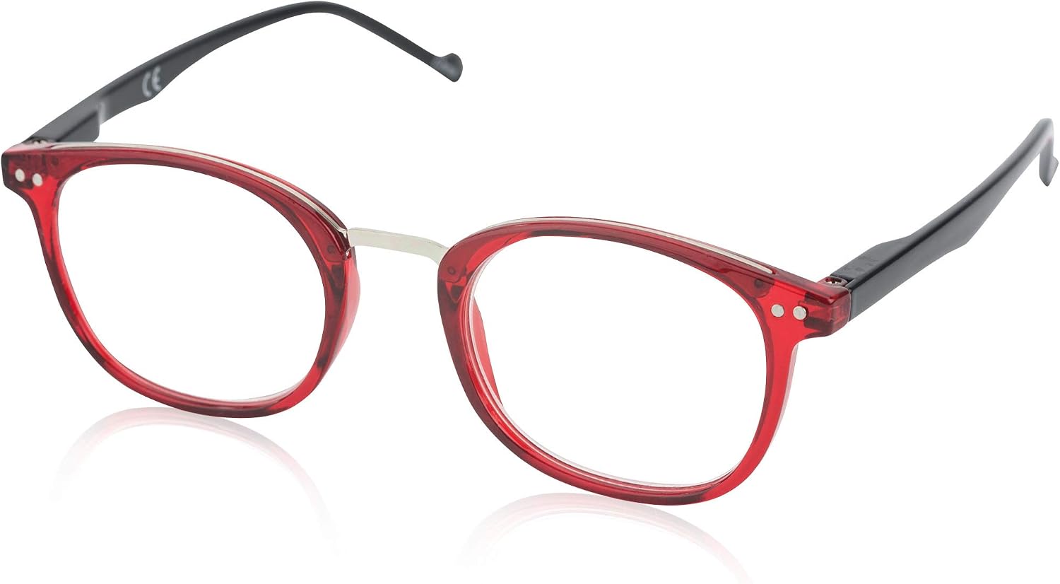 In Style Eyes Modern Reading Glasses - Full-rimmed, Classic Oval Style, Lightweight Frame with Metal Spring Hinges - Grey - 1.0x