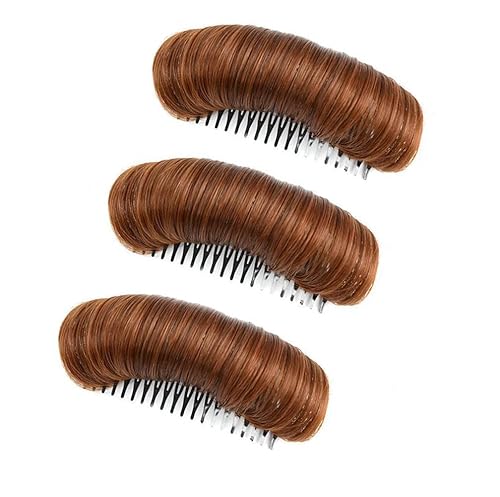3 piezas de moño para el cabello, clip invisible para el cabello, base de volumen para el cabello, estilo princesa esponjoso, almohadilla para el