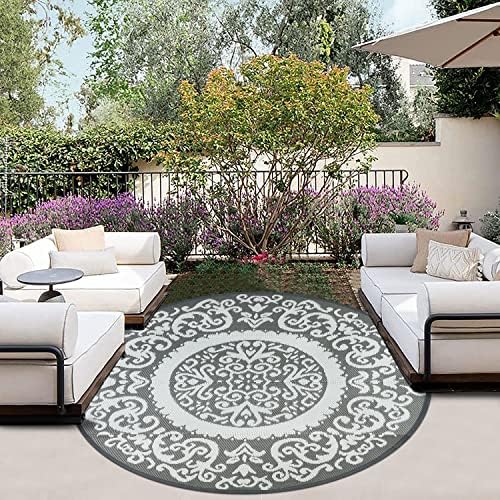 Reversible Round Outdoor Rugs for Patio 5