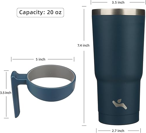 Miniatura 130 de 10 oz Tumbler with Handle and 2 Straw 2 Lid, Insulated Water Bottle Stainless Steel Vacuum Cup Reusable Travel Mug,Turquoise Negro