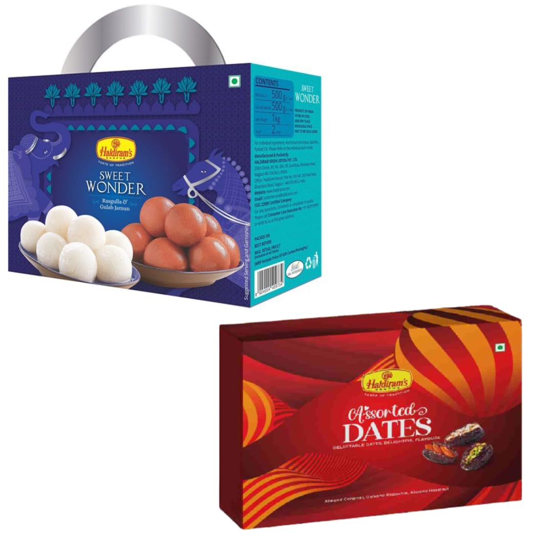 Haldiram's Nagpur Sweet Wonder 1kg and Assorted Dates(300gm) Combo-image-5