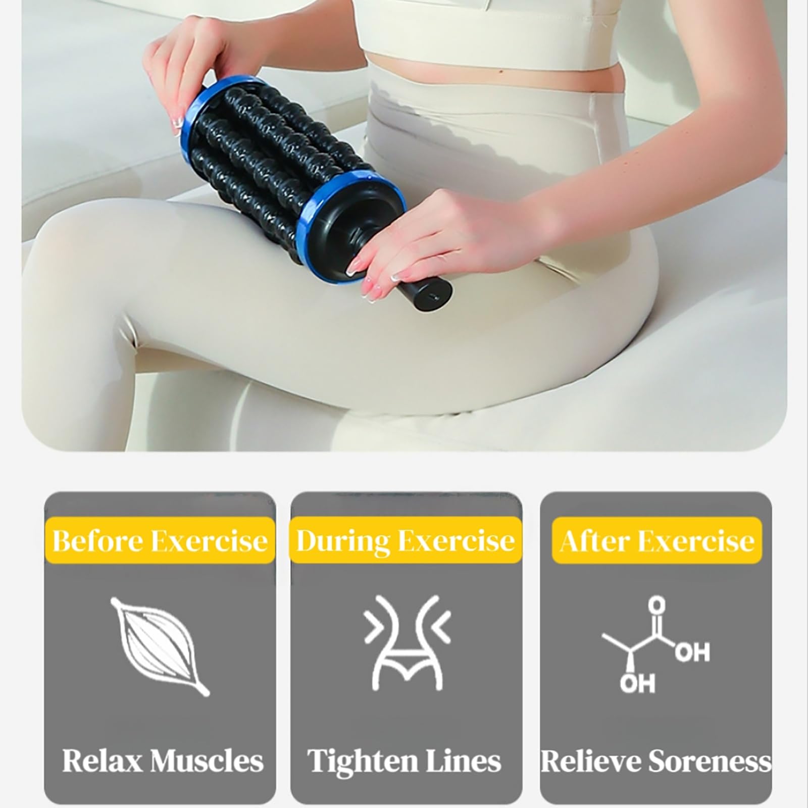 Massaggiatore Elettrico a Rullo e Percussione con Base Hands-Free, Rullo Fasciale Ricaricabile per Schiena, Gambe e Piedi, 5 Velocità Variabili per Recupero Post-Allenamento(Rose Gold)