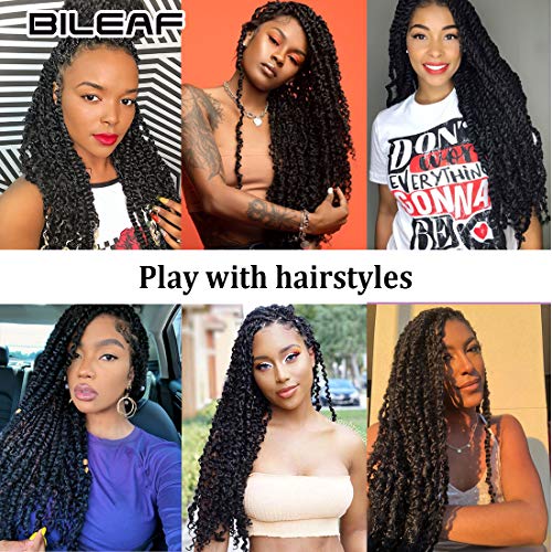 6Pcs Passion Twist Hair 18 Inch Braiding Water Wave Crochet Hair For Disstressed Butterfly Locs Crochet Hair Bohemian Braids Passion Twist Crochet Braiding Hair Extensions (1B) #TOP3