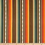 Laura & Kiran Outwest Stripes Rio Grande Basketweave Brown Multi, Fabric by the Yard