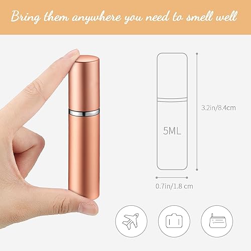 Miniatura 2 de Boao Morandi - Mini botella de perfume de viaje recargable de 0.2 fl oz con bomba de repuesto, dispensador de muestras de fragancia, herramienta de