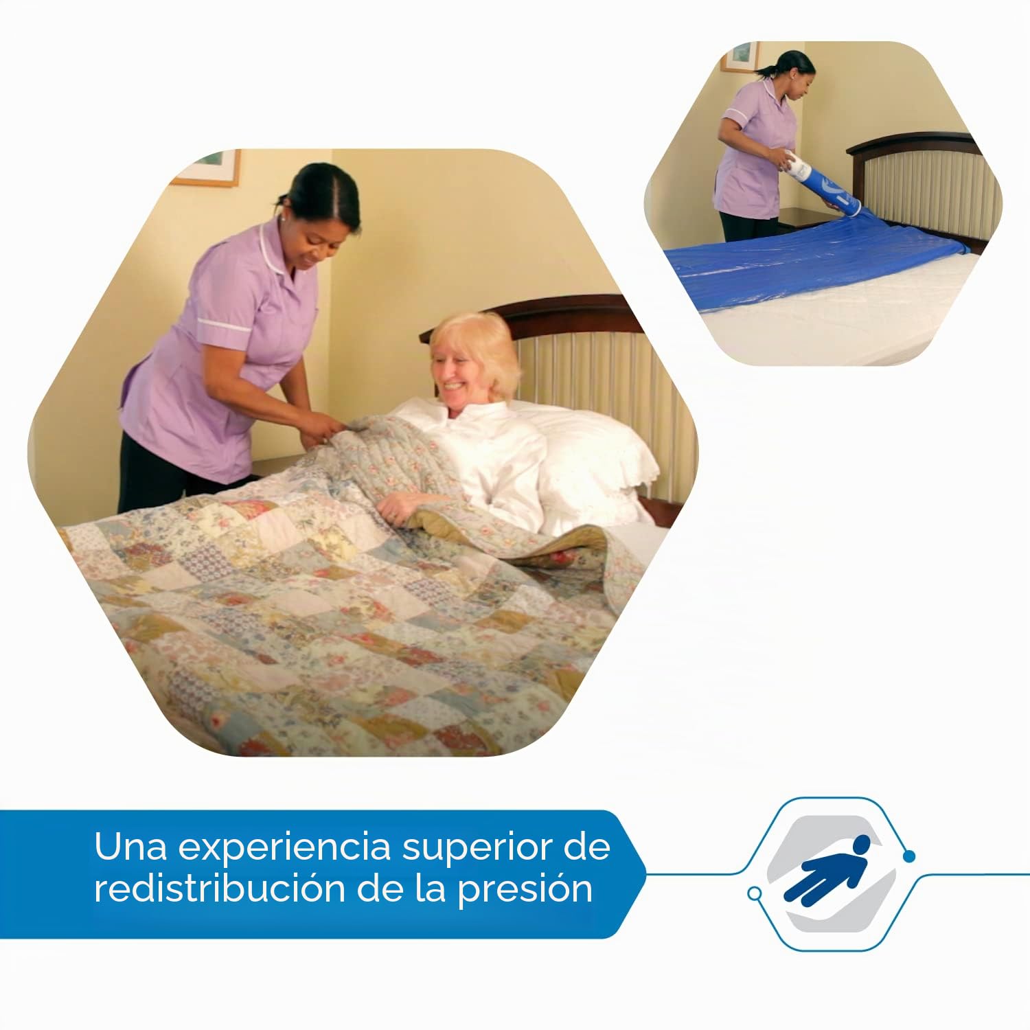 Repose - Colchón Doble para aliviar la presión y Bomba Manual - Colchón de presión Inflable - Clínicamente Probado para prevenir úlceras por presión y úlceras por presión