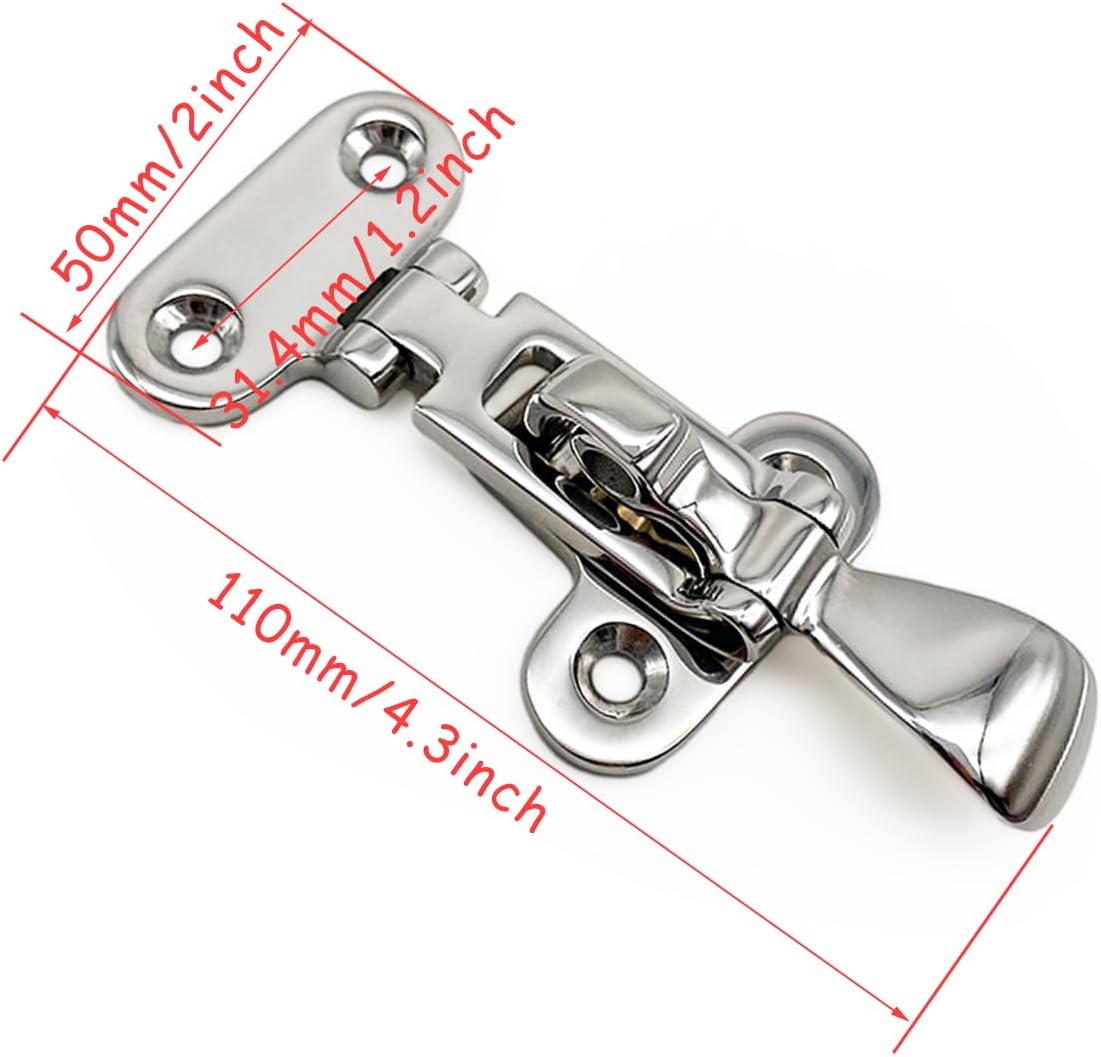 4Pack Marine Grade Boat Door Hatch Anti-Rattle Latches, Hold Down Clamp Latches, Solid Construction, Lockable