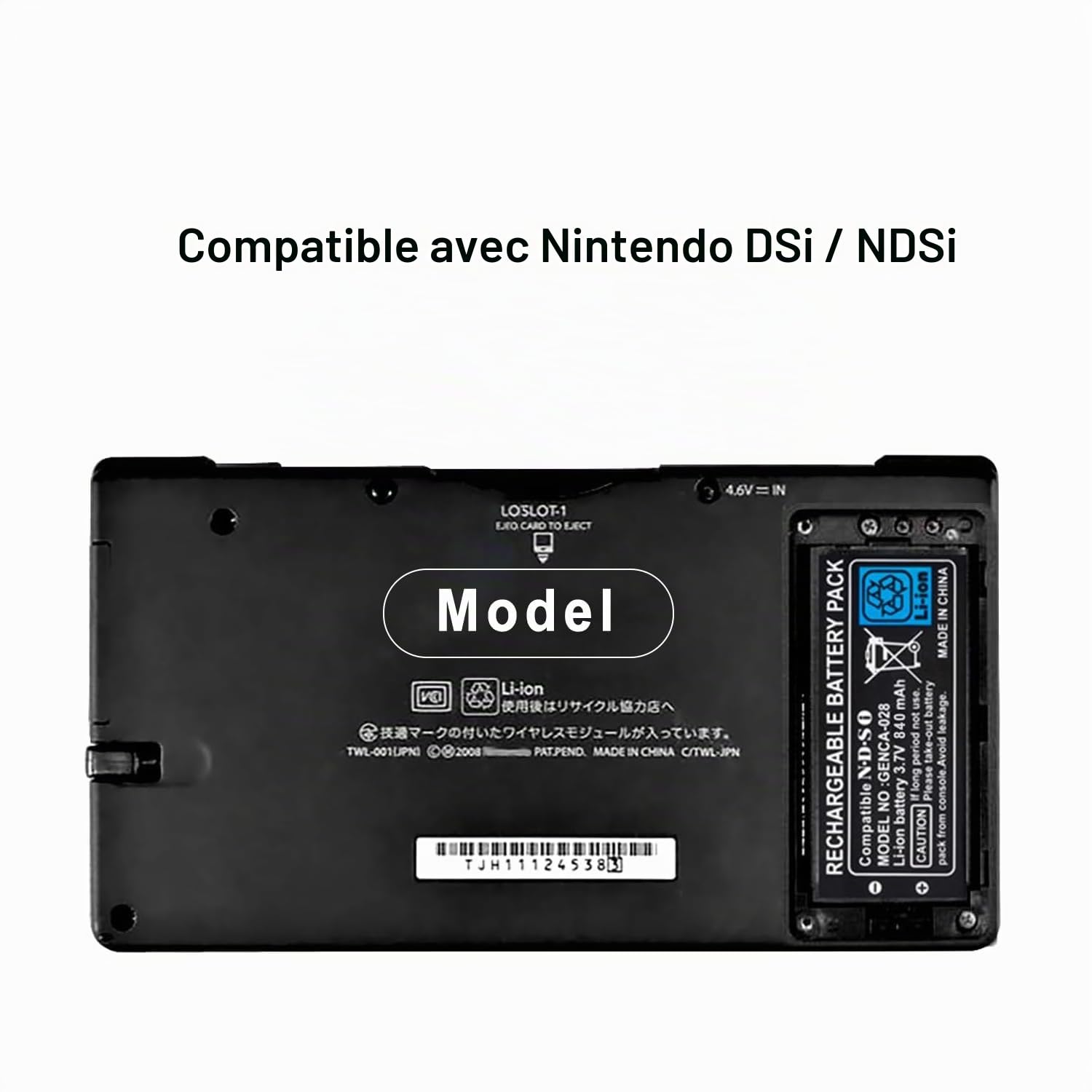 OSTENT Batterie Lithium-ION Rechargeable 840 mAh + kit d'outils pour Nintendo DSi NDSi