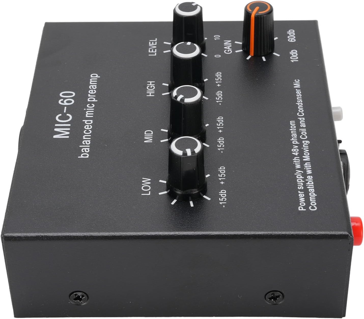xuuyuu コンデンサーとダイナミック用の高品質なマイクプリアンプ+60dBゲインブースター ブラックアルミハウジング ボーカルレ