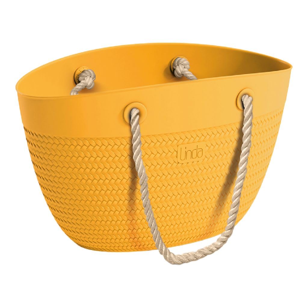 Sac de plage Linda jaune ADRIATIC à grandes anses en corde tressée confortables