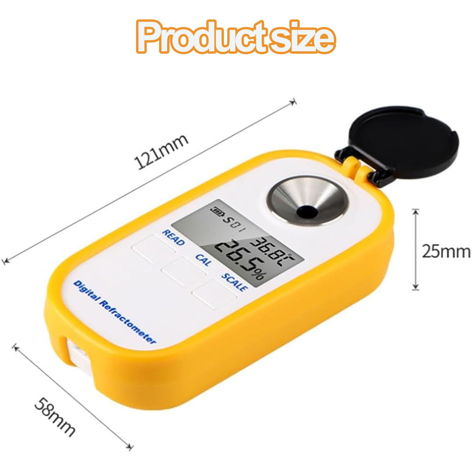 Medidor digital de calostro, refractómetro de mano de rango 0-50% con pantalla LED, detección rápida, ATC 10-30 ℃, probador de alta precisión para suero de ternera