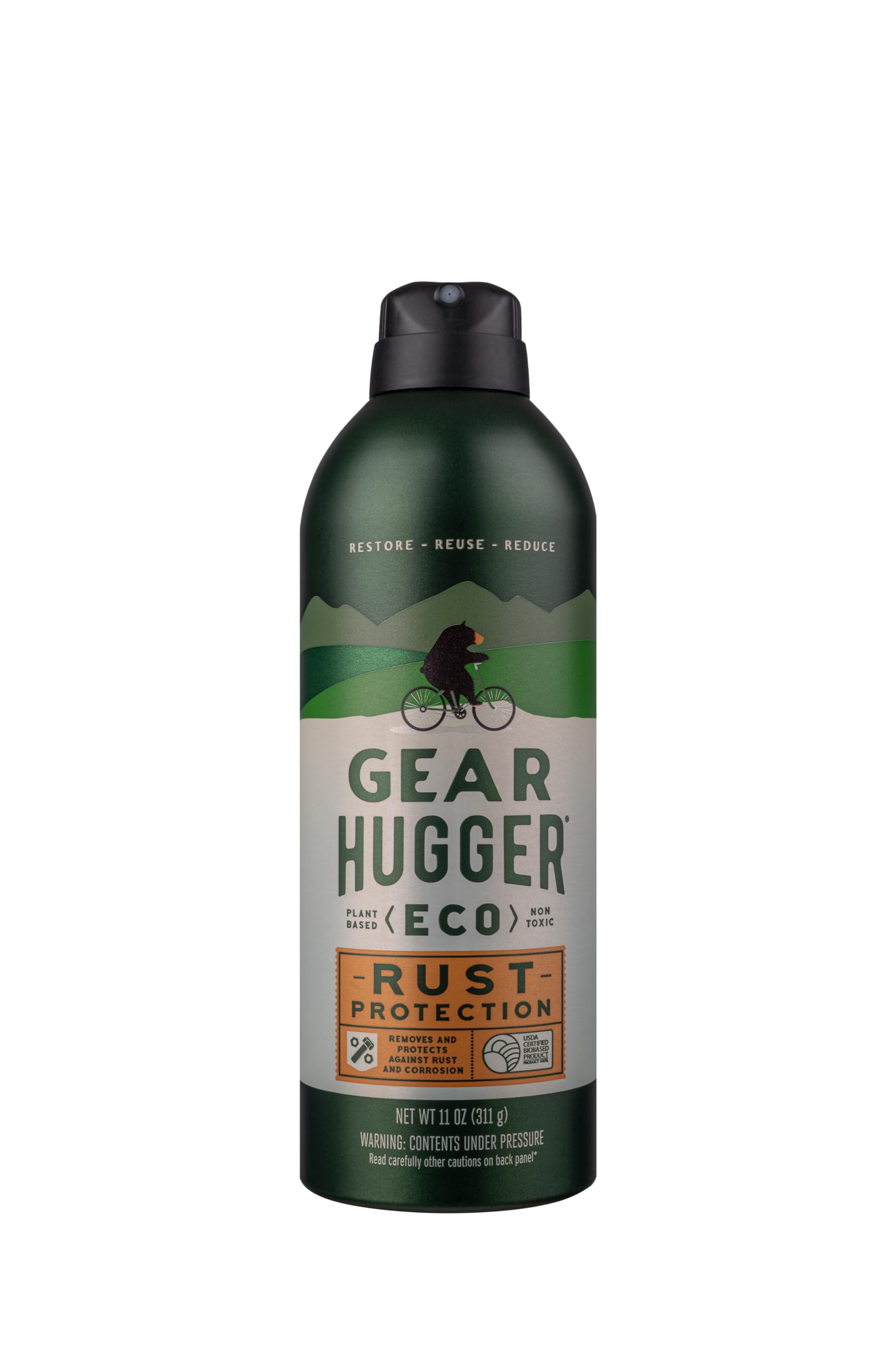 Gear Hugger Rust Protection (11 oz, Pack of 1), Rust Remover & Rust Prevention Spray - Eco-Friendly Anti Rust Spray, No Petroleum, No PTFE, Plant Based
