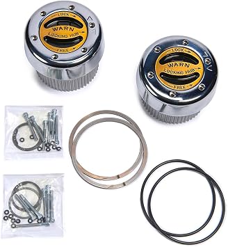 WARN 62672 Premium Locking Hub مع قرص سبائك الألومنيوم الزنك ، وأختام مزدوجة و 35 سبلاين ، كروم ، 1 زوج