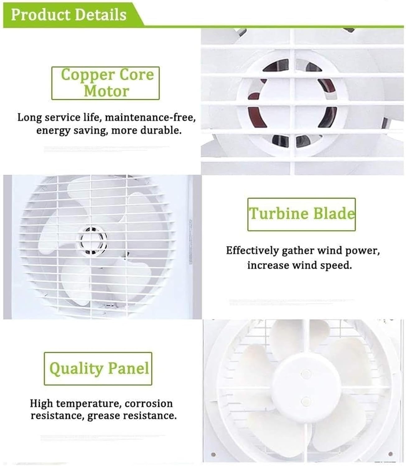 Waterproof Mute Bathroom Extractor Exhaust Fan Ventilating Strong Fan for Kitchen Toilet Window Ventilation Fans