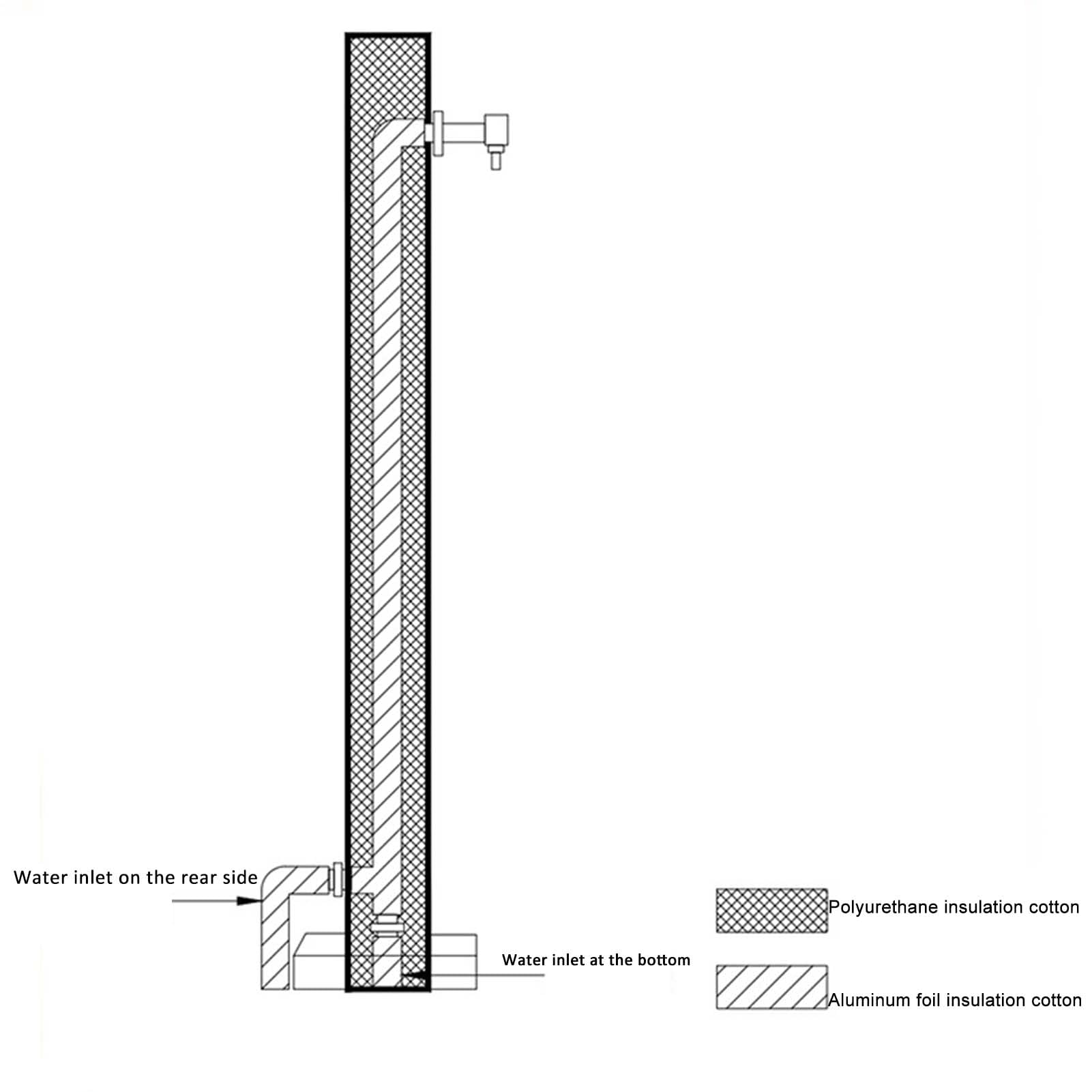 Columna de agua independiente de acero inoxidable con grifo, soporte vertical para manguera de jardín, decoración de paisaje, hidrante de fuente para lavado y riego de automóviles