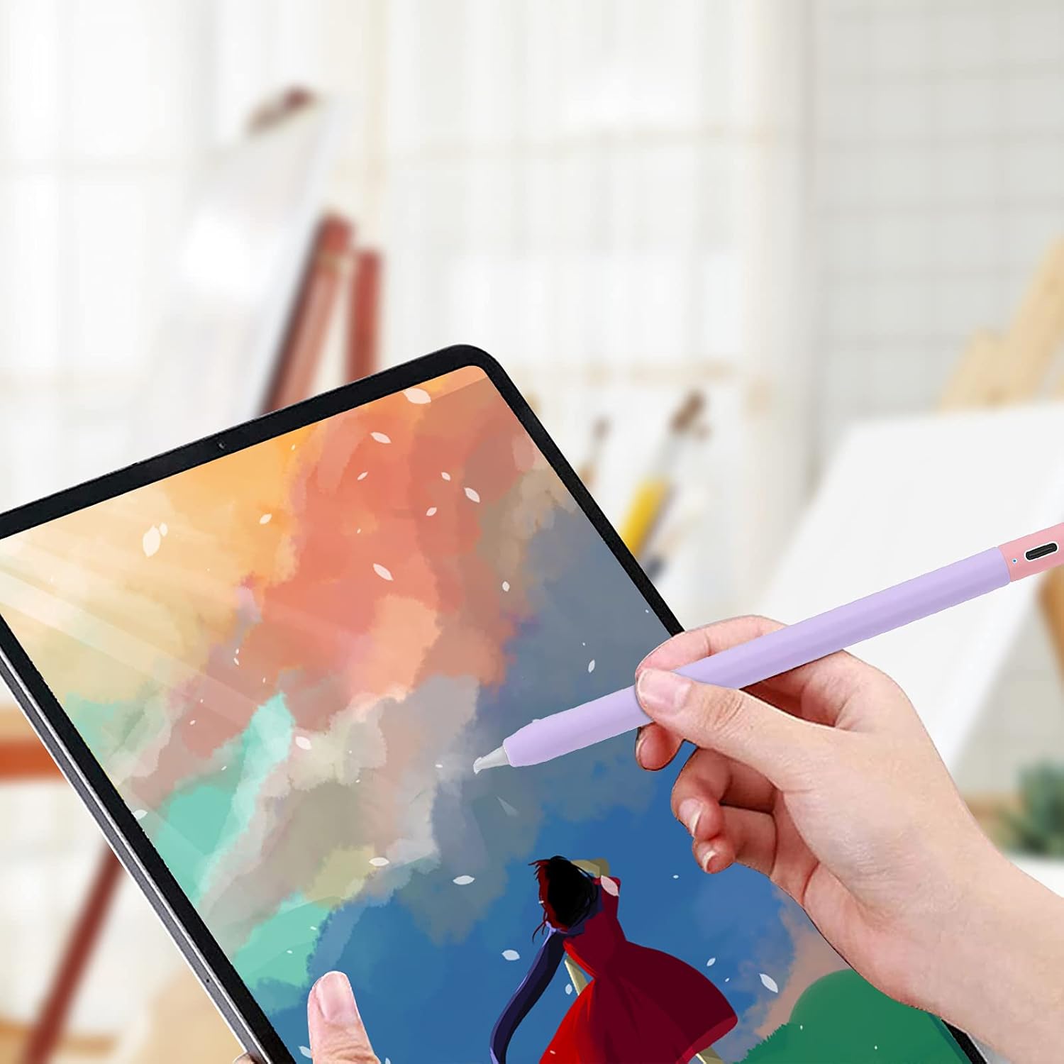 Silicone Stylus Pen Cover Compatible with JAMJAKE ID718/K10/K11/K503 Stylus Sleeve Soft Smooth Grip Anti-Slip Protective Skin Case for JAMJAKE Stylus Pen (Purple) : Cell Phones & Accessories