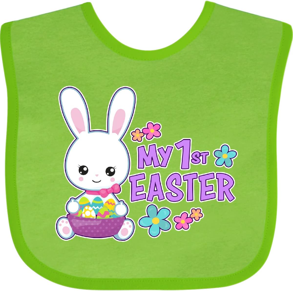 inktastic My 1st Easter with Bunny and Easter Basket Baby Bib