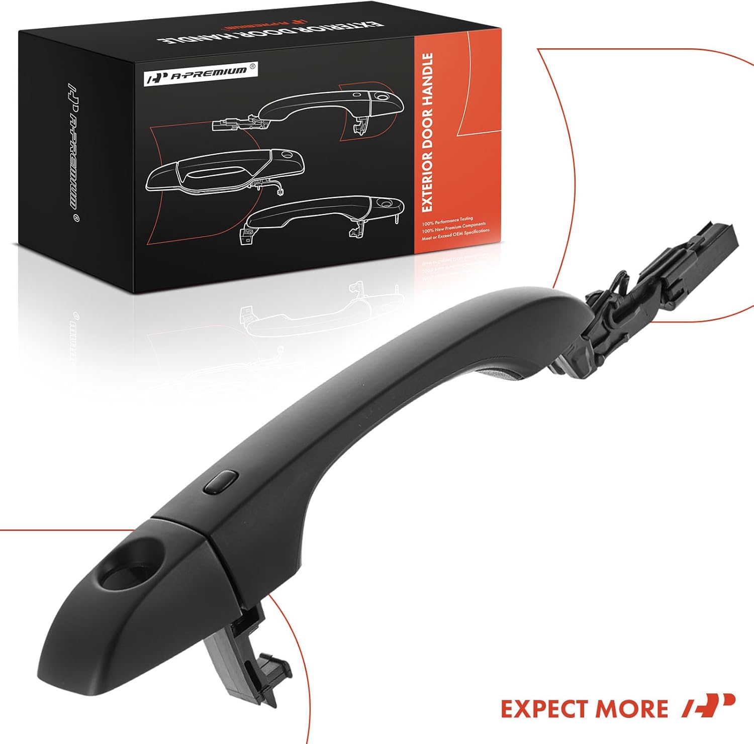 A-Premium Front Left Driver Side Exterior Door Handle with Keyless Entry - Compatible with Dodge Journey 2011-2020 & Chrysler 300 2011-2020, Primed Black, Replace# 1RH64AXRAD, 1RH64AXRAE