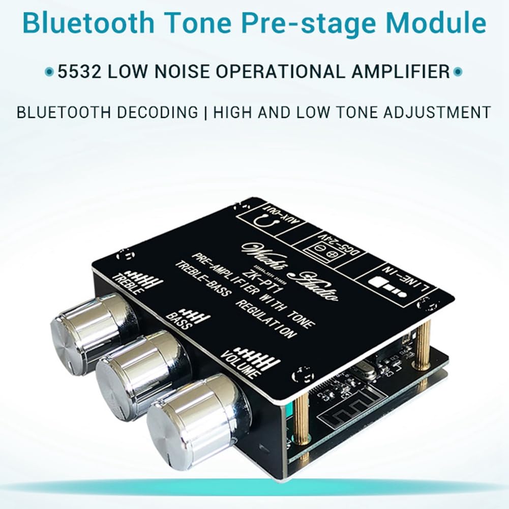 5X Carte de Décodeur Bluetooth 5.0 Carte D'Amplificateur de Pré-Module Stéréo à Faible Bruit à Double Canal -PT1