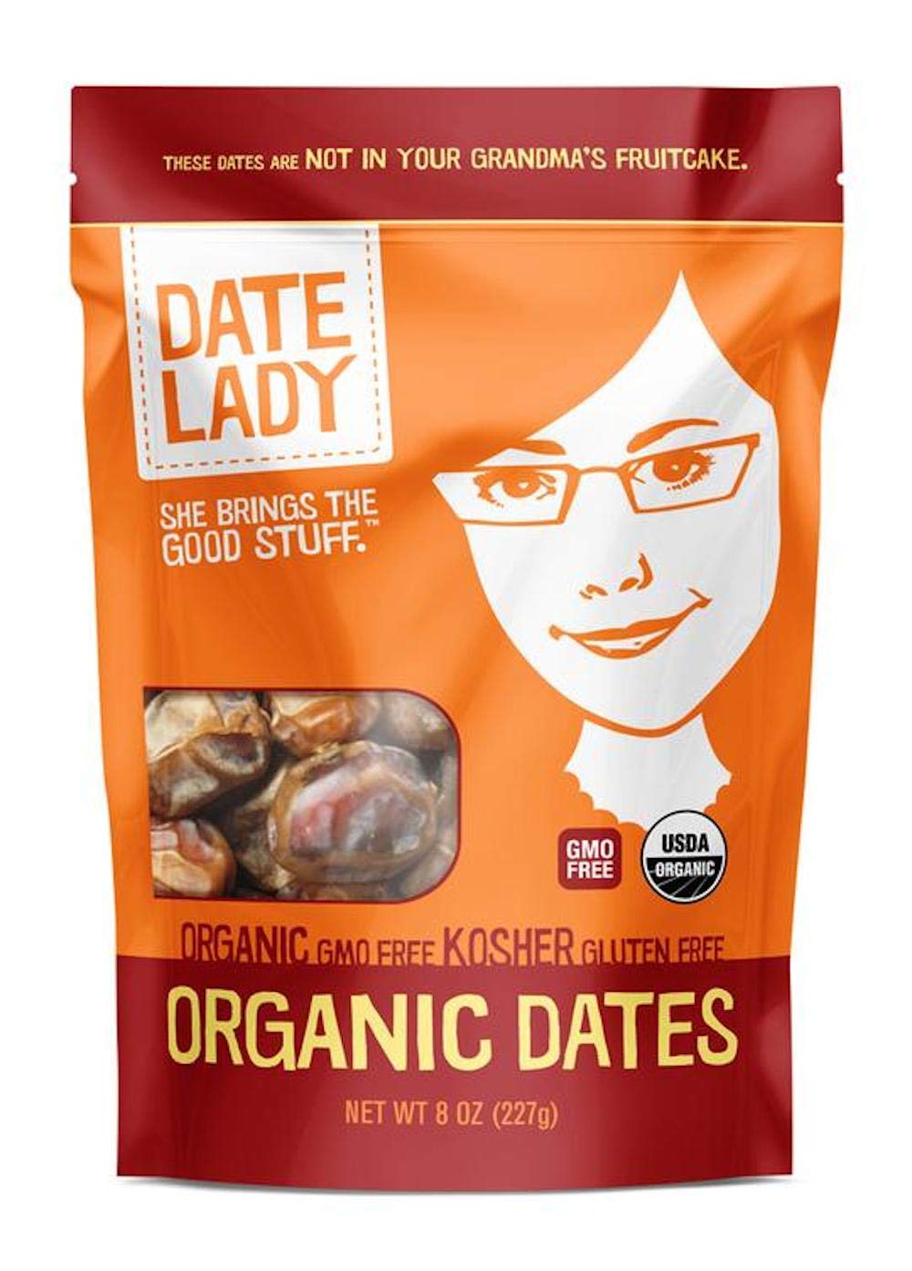 Date Lady Organic Barhi Dates | Vegan, Paleo, Gluten-free & Kosher (1 Bag)