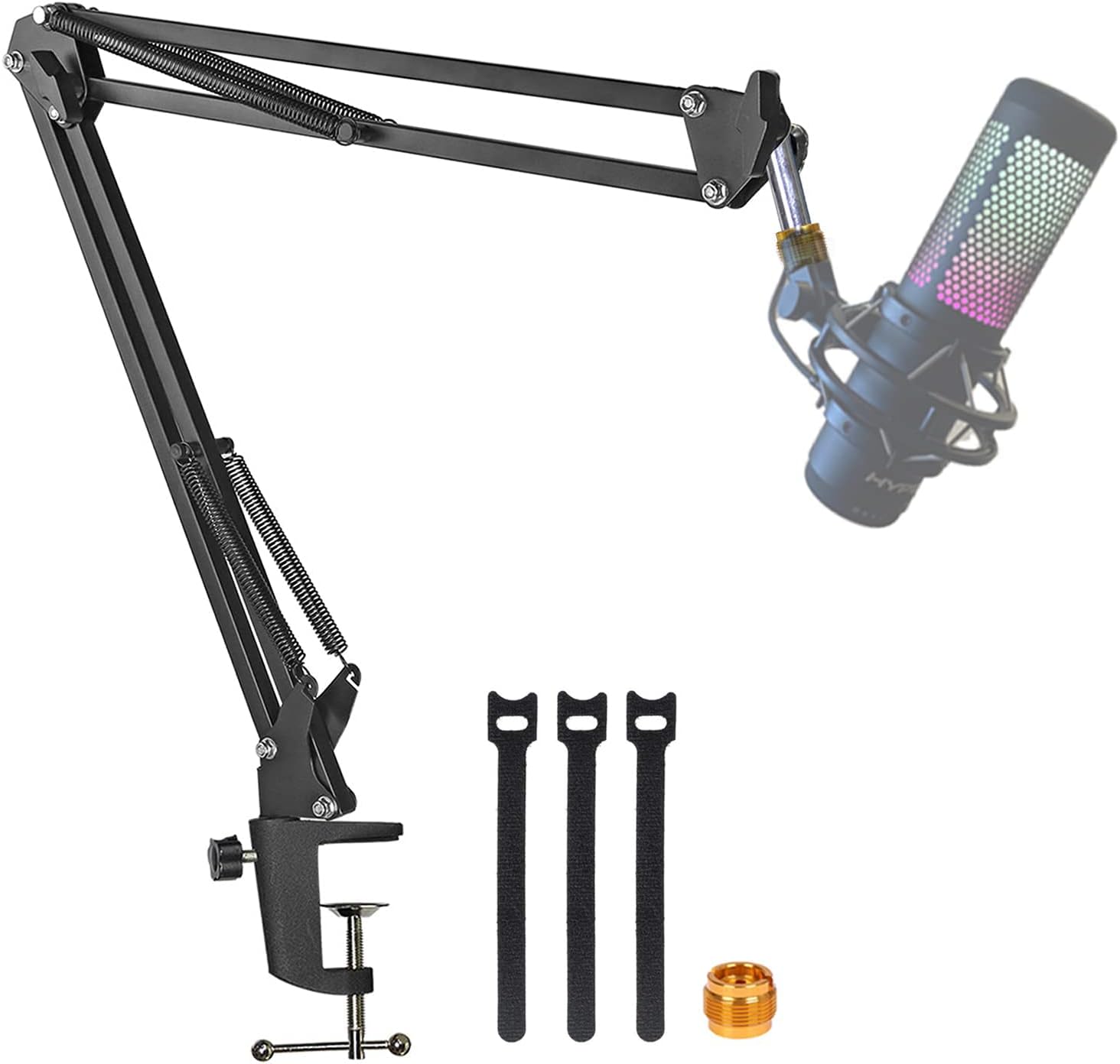 Boom Arm For Hyperx Quadcast Microphone, Adjustable Suspension Mic Scissor Stand, For Studio Recording & Broadcasting Compatible with Hyper X QuadCast S Mic By YUZUHOME