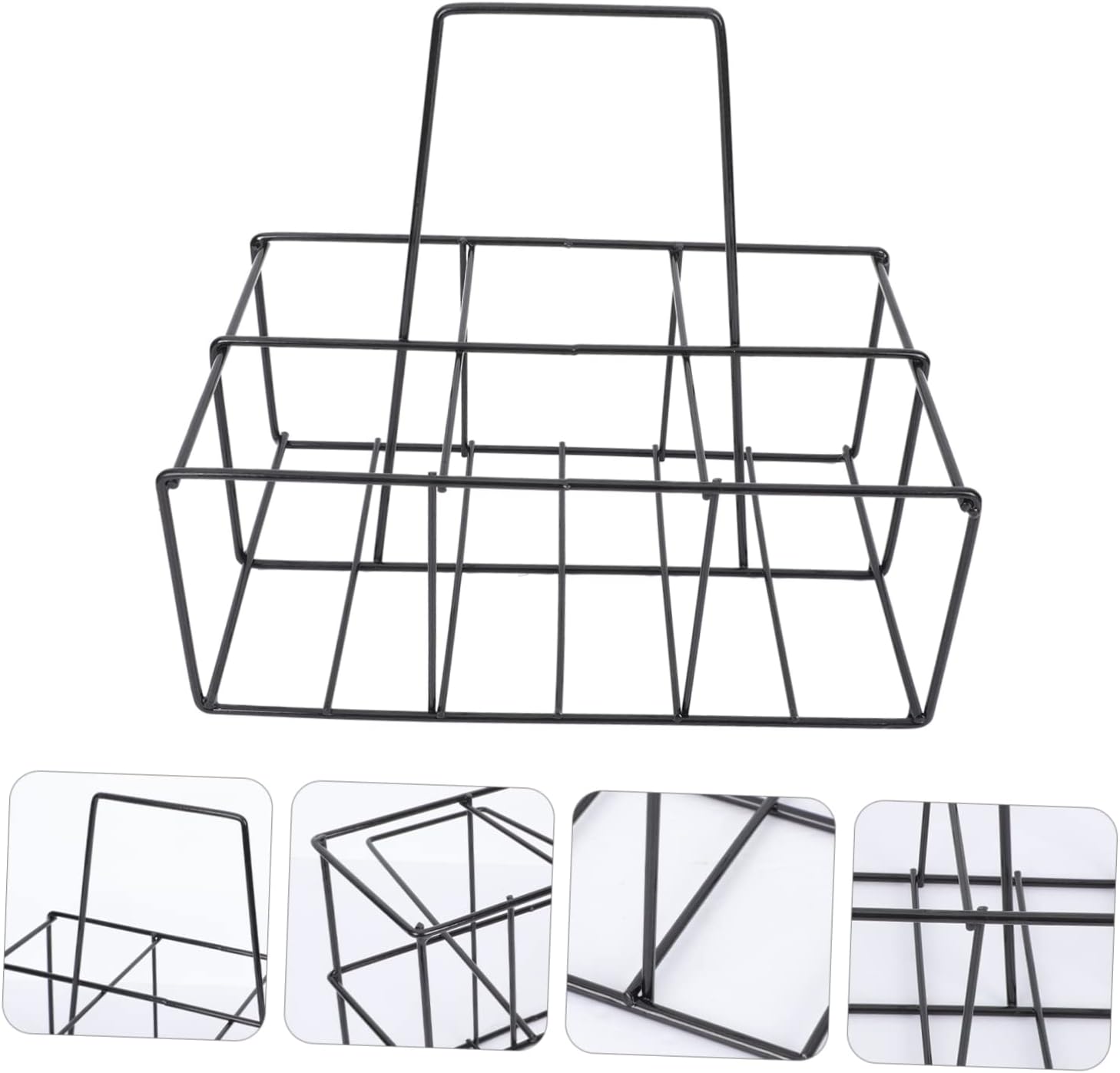 Portable Iron Craft Bottle Storage Rack Handheld Basket for Milk and Beer Bottles Practical Kitchen Organizer and Convenient for Home Bars and Parties