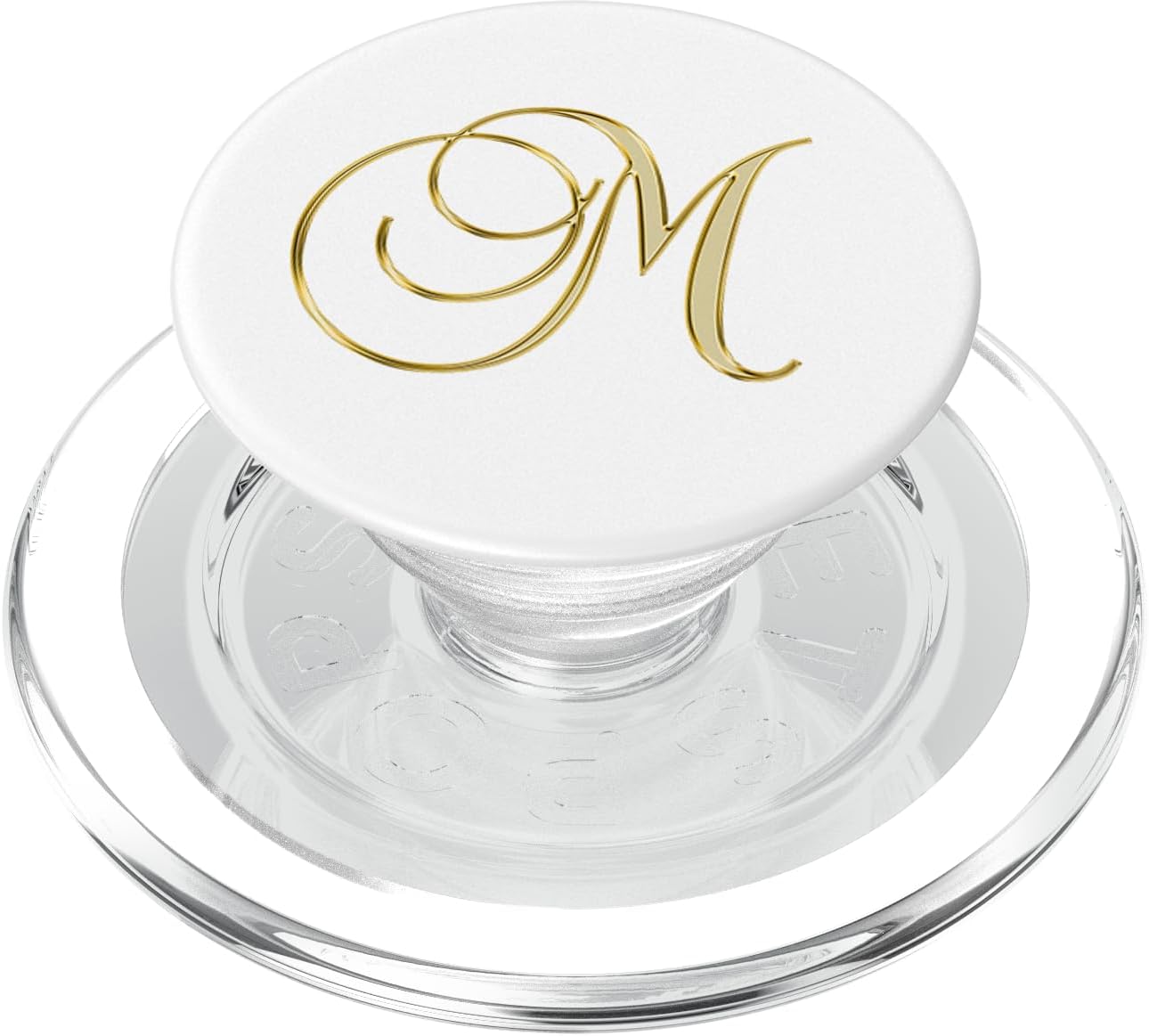 Letter M Golden. Initial M Golden On White Background PopSockets PopGrip: Swappable Grip for Phones & Tablets PopSockets MagSafe PopGrip for iPhone